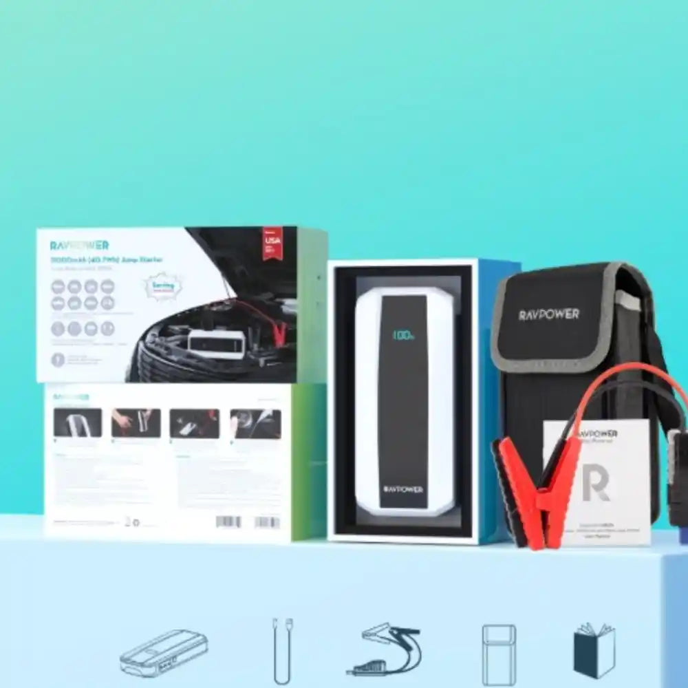 RAVPower 3-in-1 Jump Starter with 11000mAh Power Bank & LED Flashlight