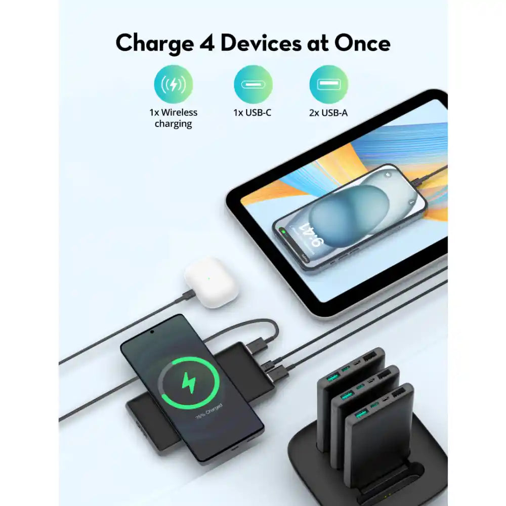 RAVPower Home Charging Combo | 4 x 10000mAh + Dock Station