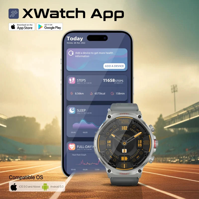 Promate xWatch-R20 1.85" Round Fitness Tracker Smartwatch