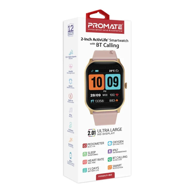 Promate xWatch-B2 2.01" ActivLife Fitness Tracker Smartwatch