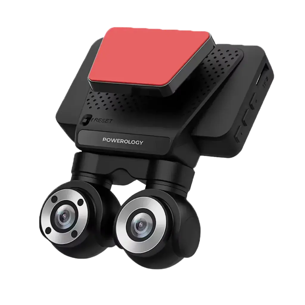 Powerology Dual Lens Dash Camera 4K Cam108 - Black