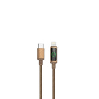 Pawa Kevlar Sleek 30W USB-C to Lightning Braided Cable with LED Display 1m