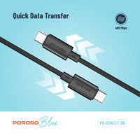 Porodo Blue USB-C to USB-C Fast Charge Cable 1.2m