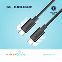Porodo Blue USB-C to USB-C Fast Charge Cable 1.2m