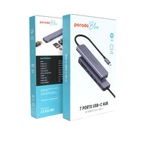 Porodo Blue 7-Port USB-C Hub with 4K HDMI