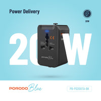Porodo Blue PD 20W Travel Adapter