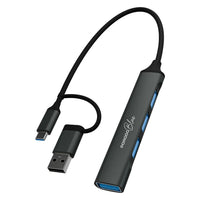 Porodo 4-in-1 USB-A & USB-C Hub