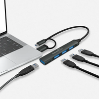 Porodo 4-in-1 USB-A & USB-C Hub