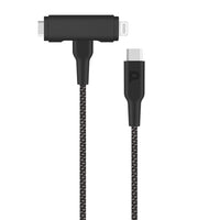 Powerology Braided USB-C To USB-C + Lightning Cable