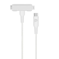 Powerology Braided USB-C To USB-C + Lightning Cable