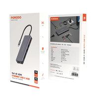 Porodo 9-in-1 4K HDMI Ethernet USB-C Hub