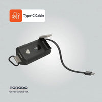 Porodo 15000mAh Power Bank with Retractable USB-C Cable