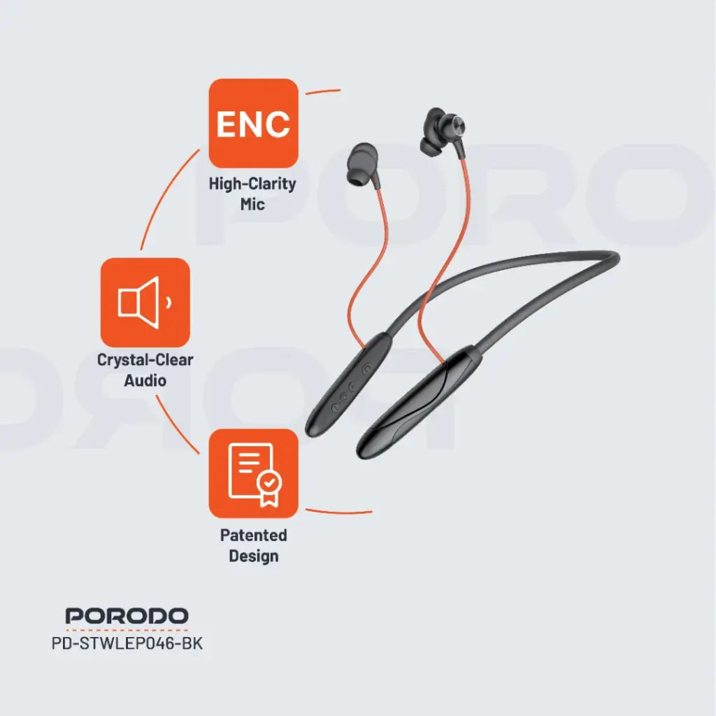 Porodo Soundtec Echo Flex Magnetic Earbuds