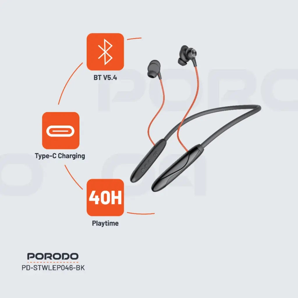 Porodo Soundtec Echo Flex Magnetic Earbuds