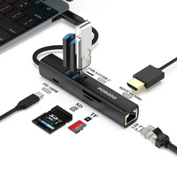 Porodo 8-In-1 Multi-Port USB Hub with 5Gbps Transfer Speed