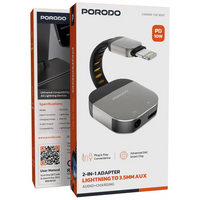 Porodo 2-in-1 Lightning to 3.5mm Adapter