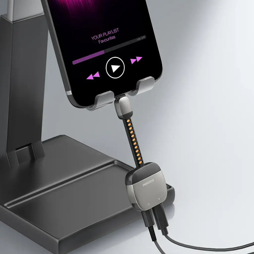 Porodo 2-in-1 Lightning to 3.5mm Adapter