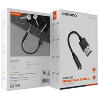Porodo Audiolink 3.5mm to USB-A Audio Adapter
