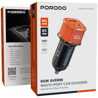 Porodo Averin 60W Multi-Port Car Charger