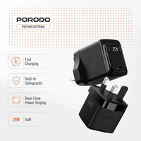 Porodo GaN 25W USB-C Wall Charger