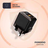 Porodo GaN 25W Dual-Port Charger with USB-C Cable