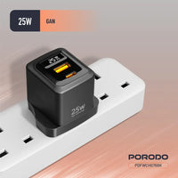 Porodo GaN 25W Dual-Port Charger with USB-C Cable