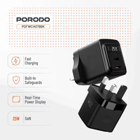Porodo GaN 25W Dual USB-C Wall Charger