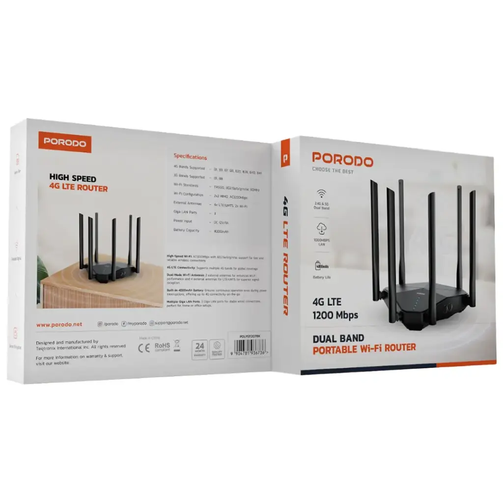 Porodo Dual Band Portable Wi-Fi Router
