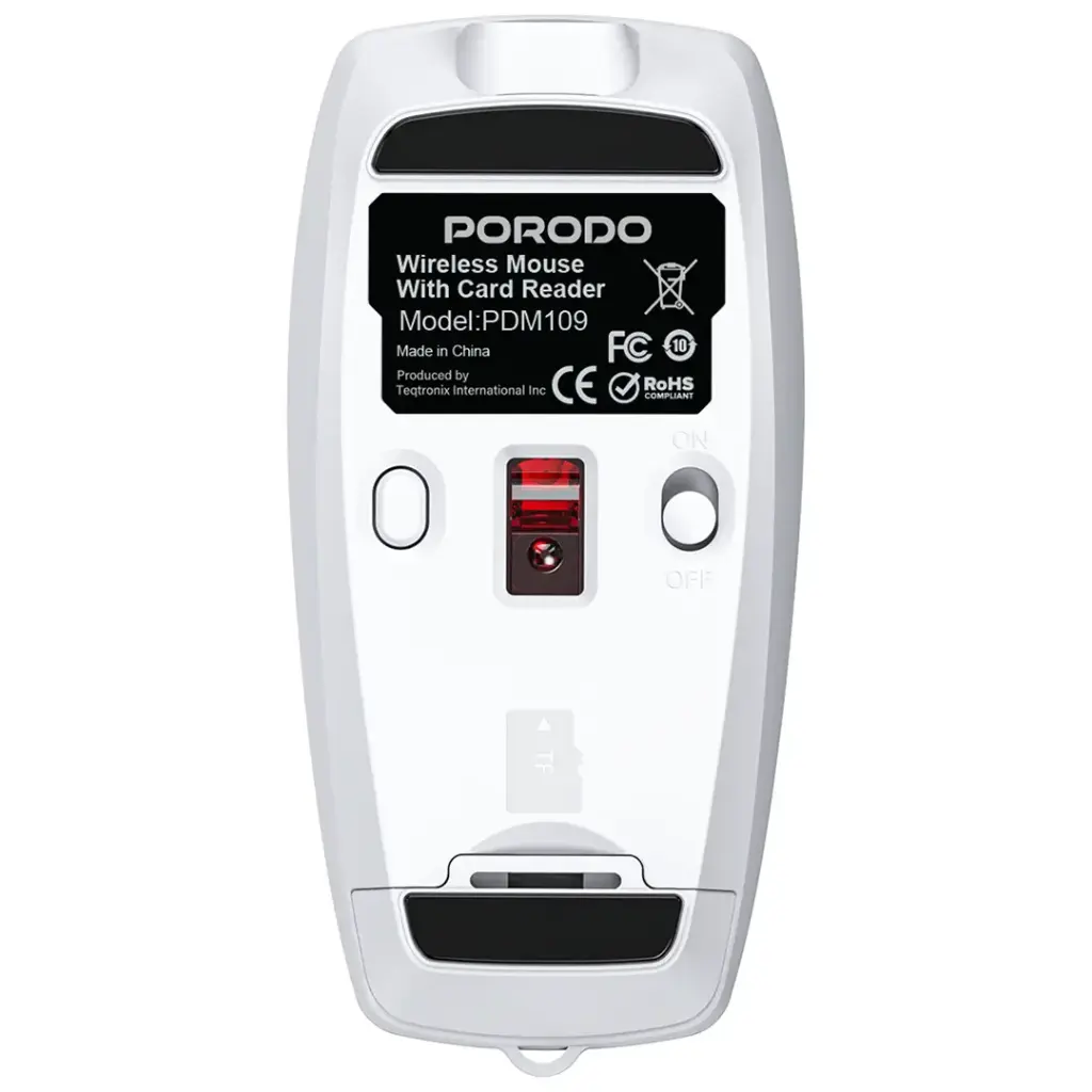 Porodo Wireless Mouse 1600DPI with Card Reader