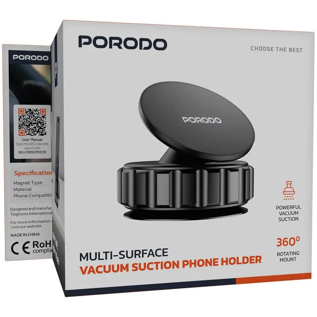 Porodo Multi-Surface Vacuum Suction Phone Holder