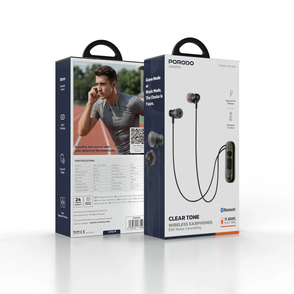 Porodo Clear Tone Wireless Earphone