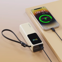 Porodo 20000mAh Power Bank with Built-In USB-C Cable