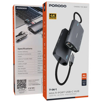 Porodo PDRDS71GY 7-in-1 Multi-Port USB-C Hub