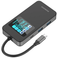 Porodo 6-in-1 USB-C Hub with Digital Display