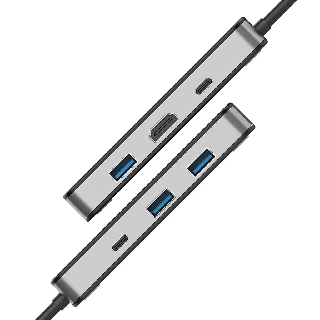 Porodo 6-in-1 USB-C Hub with Digital Display