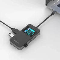 Porodo 6-in-1 USB-C Hub with Digital Display