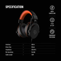 Porodo Gaming 7.1 Surround Sound PC RGB Headset