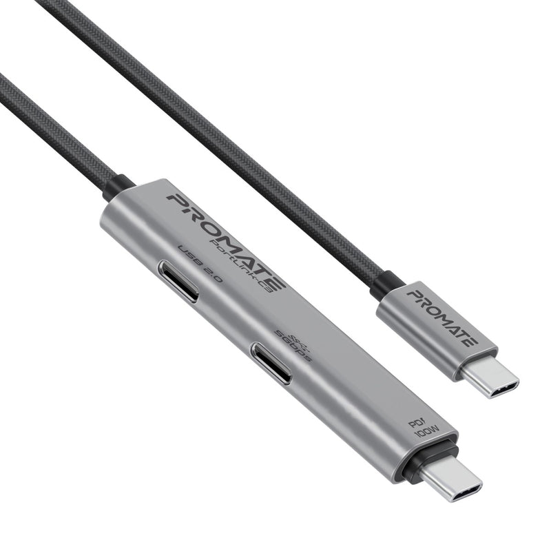 Promate PortLink C3 100W Dual USB C Port Cable