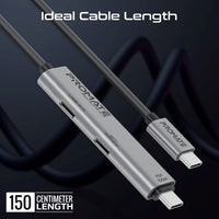 Promate PortLink C3 100W Dual USB C Port Cable