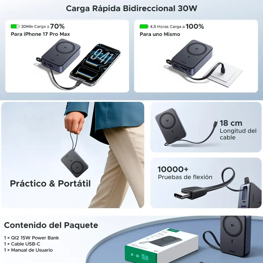 Ugreen PB567 Magnetic 10000mAh 30W Power Bank