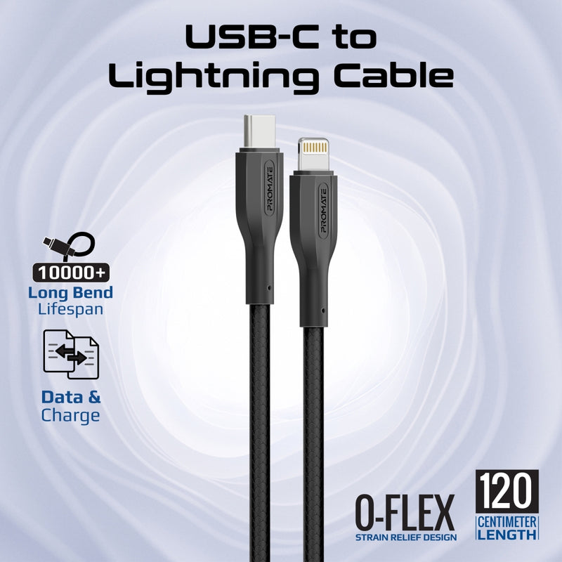Promate xCord-Ci 27W USB-C to Lightning Cable 1.2M