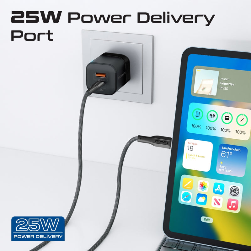 Promate PowerPort 25CC 25W Charger with Cable