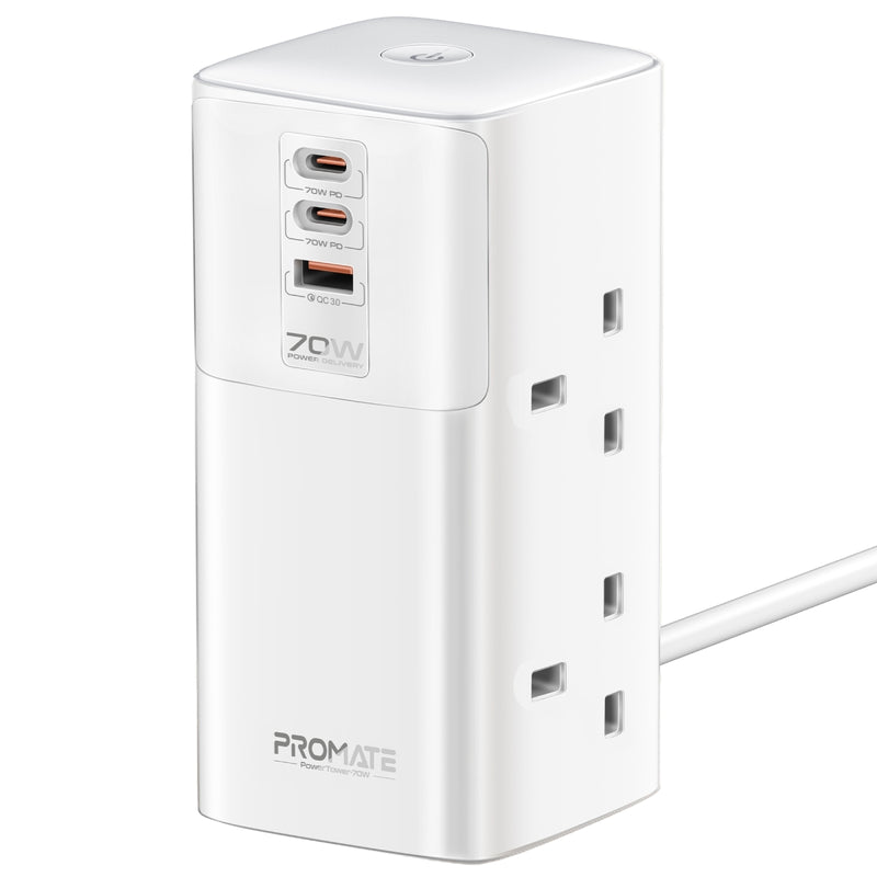 Promate PowerTower 70W Quad AC Station