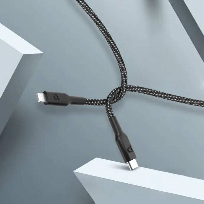 Powerology Braided USB-C to Lightning Fast Charge Cable - 30cm