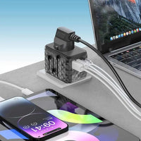 Powerology P65W3PD Universal Multi-Port 65W GaN Travel Adapter