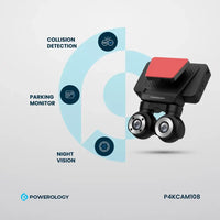Powerology P4KCAM108 Dual Lens Dash Camera