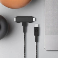 Powerology Braided USB-C To USB-C + Lightning Cable