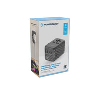 Powerology P65W3PD Universal Multi-Port 65W GaN Travel Adapter