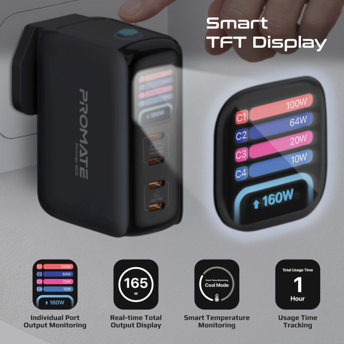 Promate Prime-165 charging multiple devices