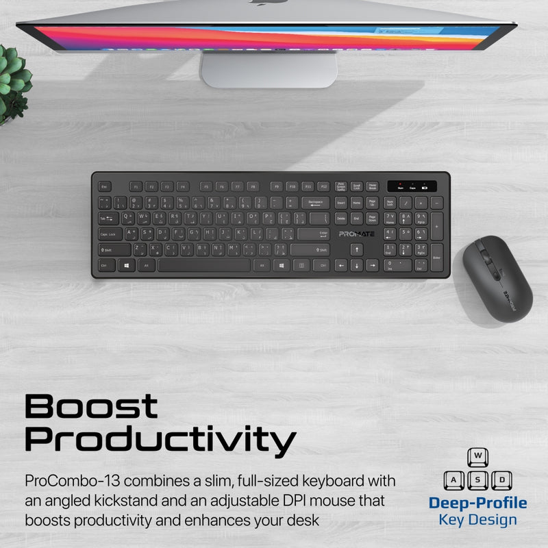 Promate ProCombo 13 Slim Wireless Keyboard Set